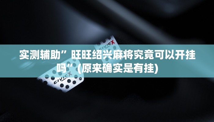 实测辅助”旺旺绍兴麻将究竟可以开挂吗”(原来确实是有挂)