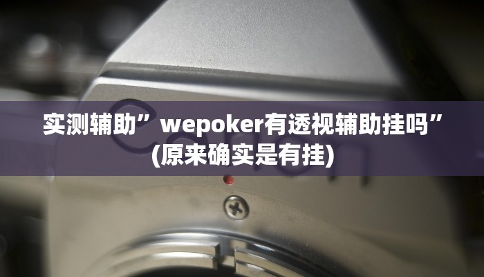 实测辅助”wepoker有透视辅助挂吗”(原来确实是有挂)