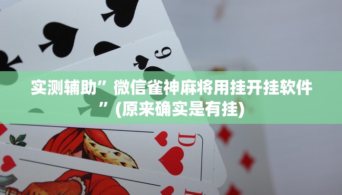实测辅助”微信雀神麻将用挂开挂软件”(原来确实是有挂)