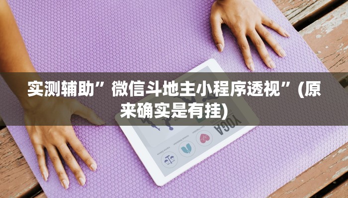 实测辅助”微信斗地主小程序透视”(原来确实是有挂)