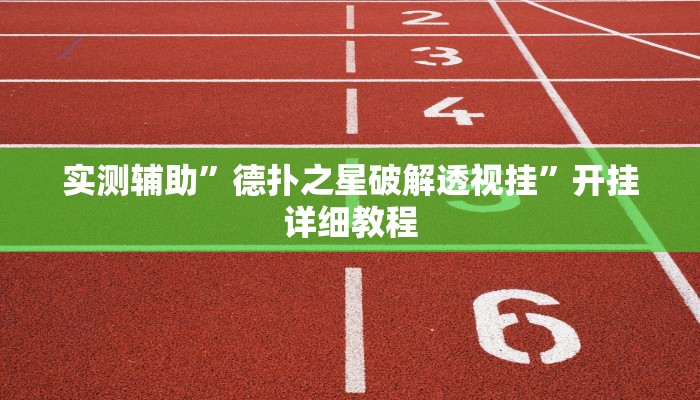 实测辅助”德扑之星破解透视挂”开挂详细教程