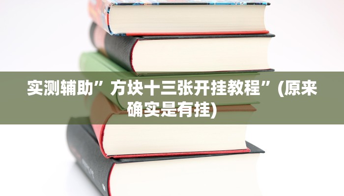 实测辅助”方块十三张开挂教程”(原来确实是有挂)