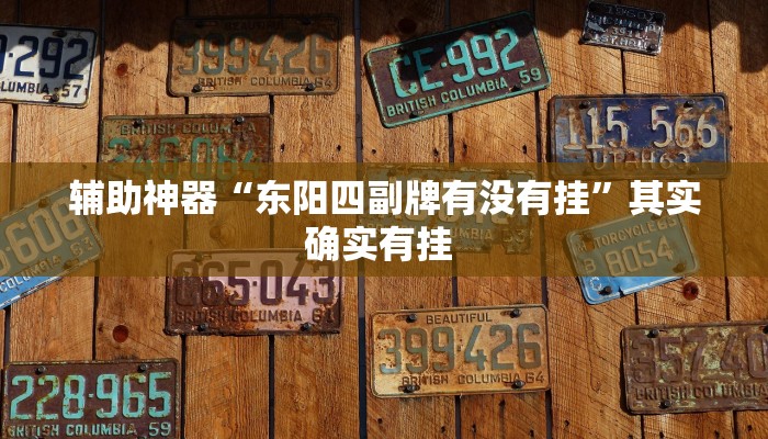 辅助神器“东阳四副牌有没有挂”其实确实有挂 