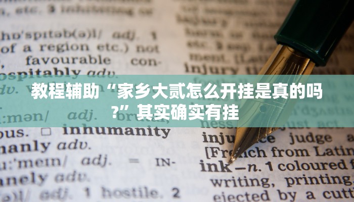 教程辅助“家乡大贰怎么开挂是真的吗?”其实确实有挂 