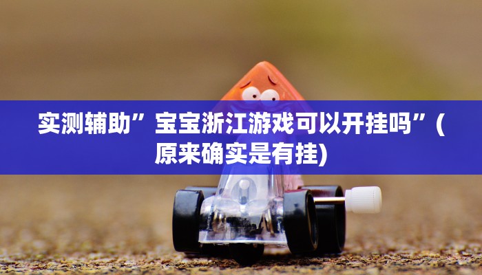 实测辅助”宝宝浙江游戏可以开挂吗”(原来确实是有挂)