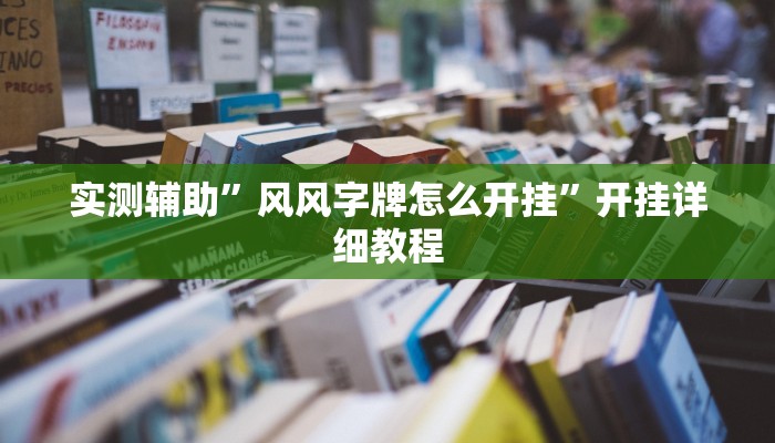 实测辅助”风风字牌怎么开挂”开挂详细教程