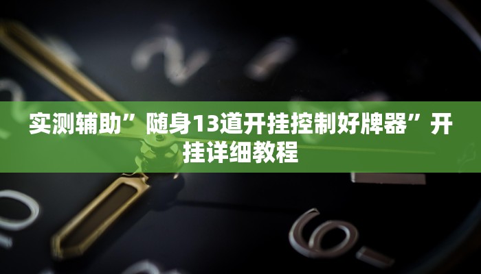 实测辅助”随身13道开挂控制好牌器”开挂详细教程